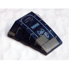 Part 47753pb020 Dark Blue Wedge 4 x 4 No Top Studs with Bricks and Hieroglyphs Pattern (Scarab Abdomen) 